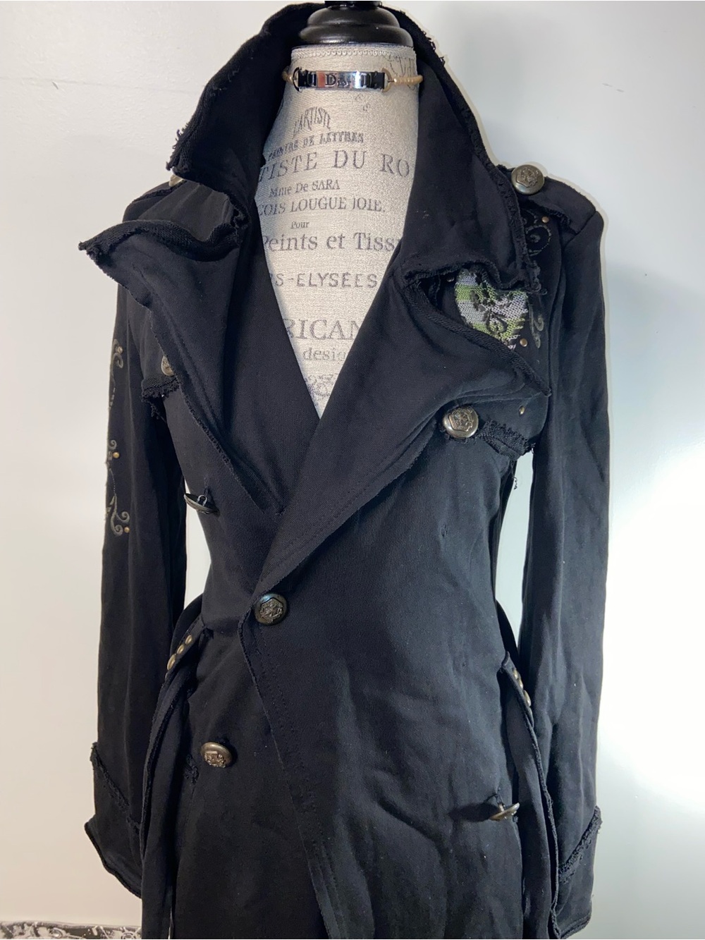 TAG Couture Women's Black Belted Trench Dress medium - Picture 13 of 15
